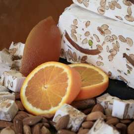 Nougat tendre, écorce d'orange confite