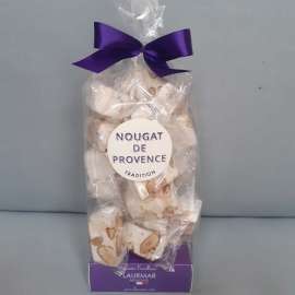 Einzeln verpackter Beutel aus zartem weißem Nougat "Tradition de Provence"