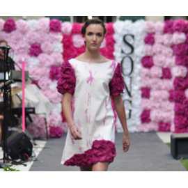 Robe blanc et rose soie et coton - 36 / 40