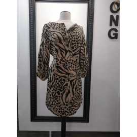 Robe en soie imprimé léopard - 36 / 44 taille FR