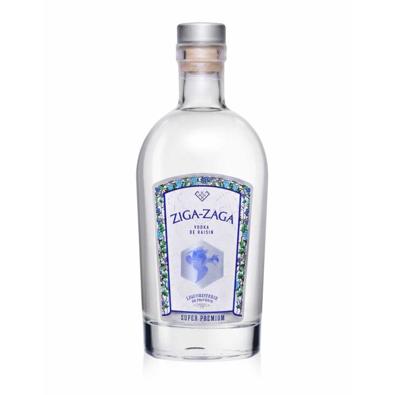 ZigaZaga, Vodka réalisée en Provence, distillation de raisins. 70cl