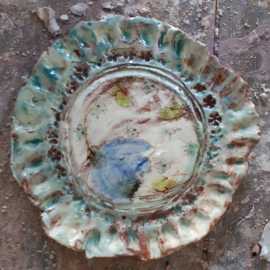 Plate with fluted edges - Blue decor