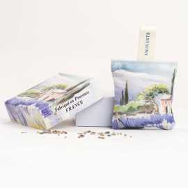 Lavender sachet with square gift box "Cabanon"