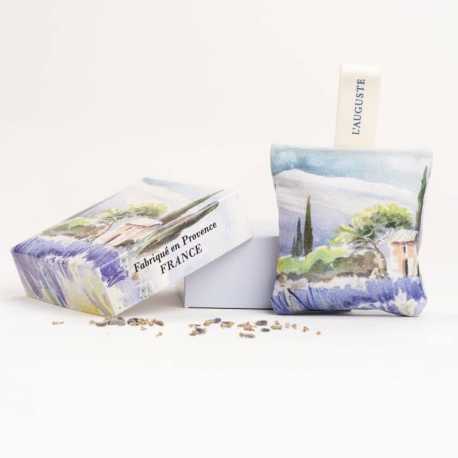 Sachet de lavande et coffret carré assorti "Cabanon"