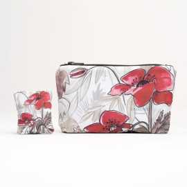Poppy pattern beauty case and organic lavender sachet