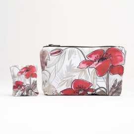 Trousse de beauté et sachet de lavande bio motif Coquelicot