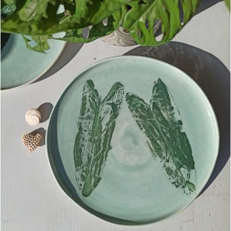 assiette artisanale Philodendron Maison Cassar collection Tsara be