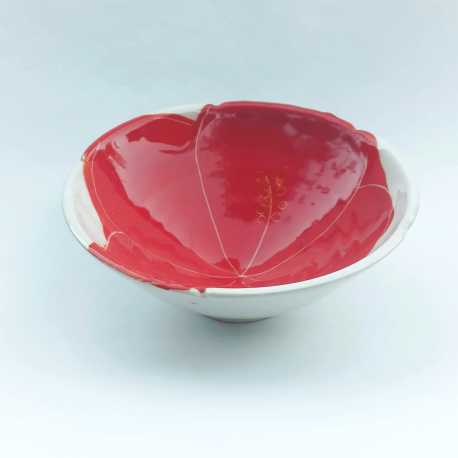 Red bowl with foot - Tsara be Collection