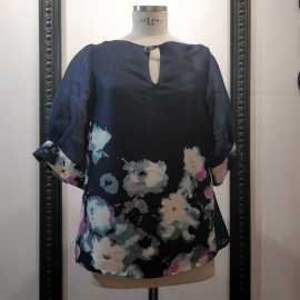 Blouse silk and Korean fabric with floral print